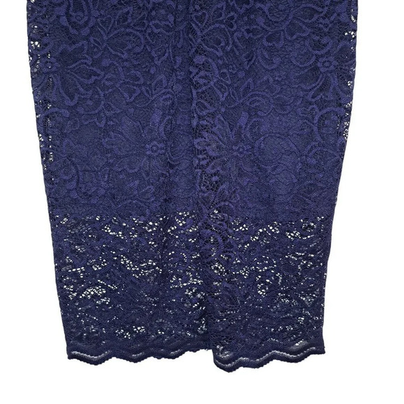 Express Design Studio Dark Navy Blue Trim Lace Dress - Womens Size 2 - Picture 8 of 16